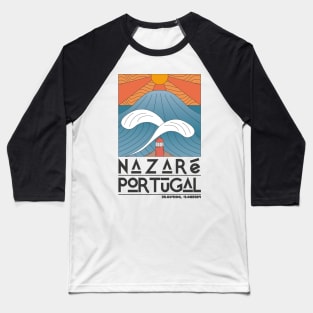 Nazaré Portugal Retro Travel Poster Baseball T-Shirt